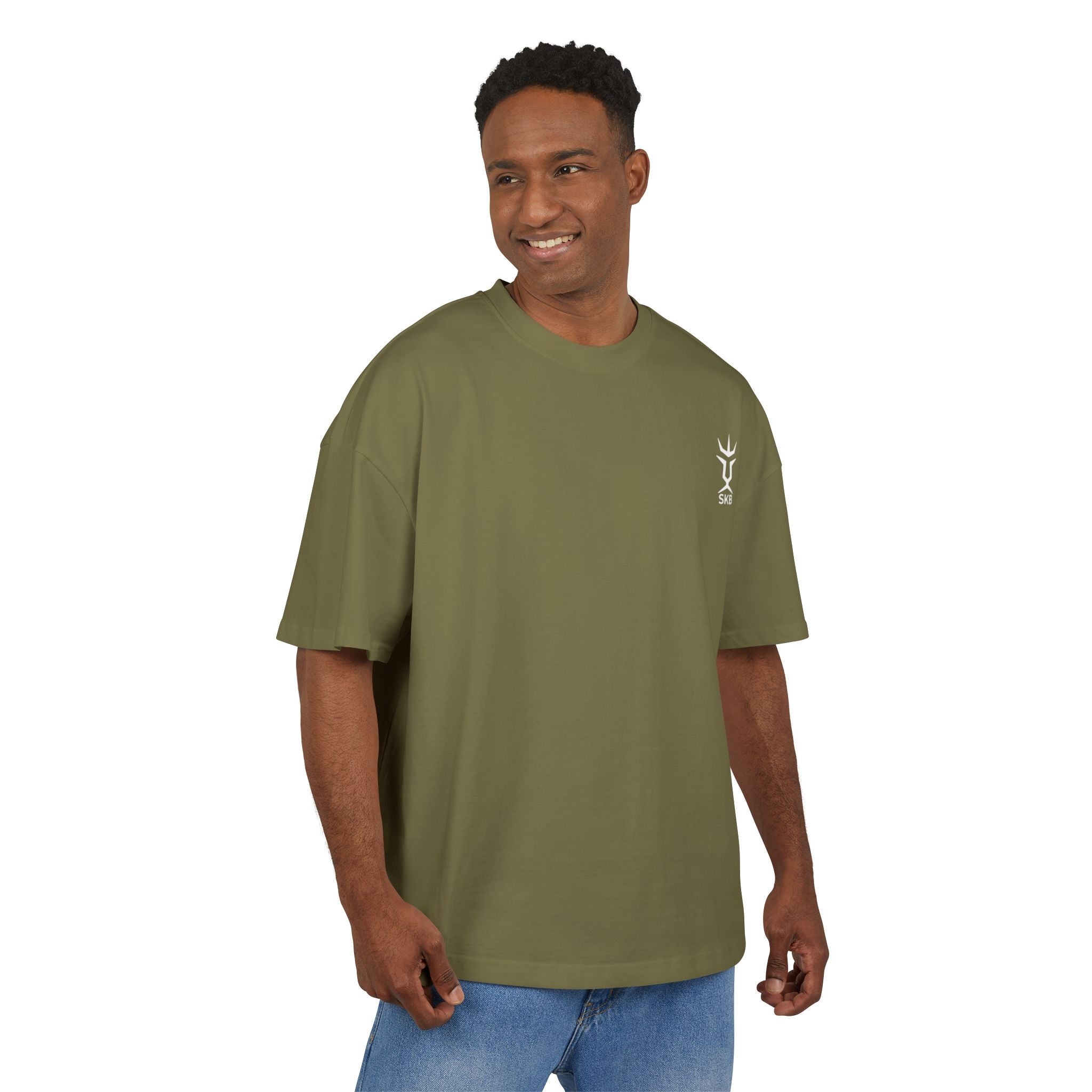 Minimalistisches Runen-Logo T-Shirt – Schwarzes Boxy Shirt aus Baumwolle